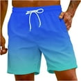 thumbnail image 1 of Besolor Mens Casual Beach Shorts Gradient Elastic Waist Drawstring Quick Dry Summer Swim Trunks with Pockets Plus Size, 1 of 6