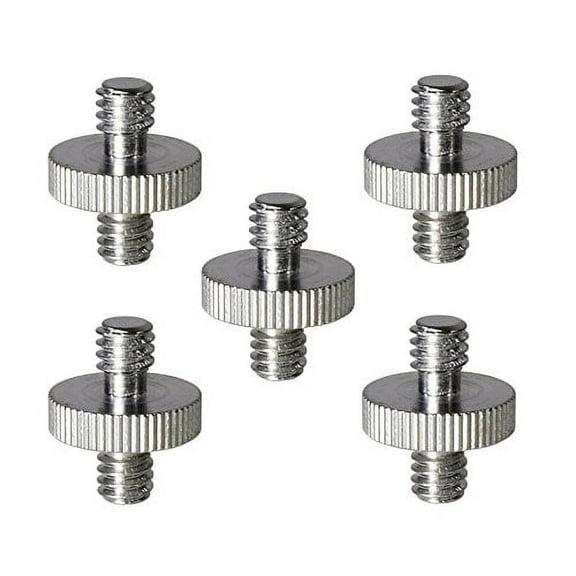 Foto&Tech 5 Pieces 1/4" Male to 1/4" Male Threaded Screw Adapter for Camera Cage/Shoulder Rig/Tripod/Socket Studio/Lighting Equipment/LED panel/GoPro