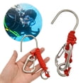 thumbnail image 5 of BLEEUS Scuba Diving Reef Hook With 120cm Spiral Coil Lanyard For Drift Diving Diving Equipment (Red), 5 of 10