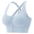 thumbnail image 5 of Sujetador deportivo fino con fruncido en el pecho y espalda pequeña, de alta resistencia, a prueba de golpes, para yoga, fitness, ropa interior deportiva con cremallera frontal para mujer, 5 of 5