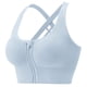 thumbnail image 5 of Sujetador deportivo fino con fruncido en el pecho y espalda pequeña, de alta resistencia, a prueba de golpes, para yoga, fitness, ropa interior deportiva con cremallera frontal para mujer, 5 of 5