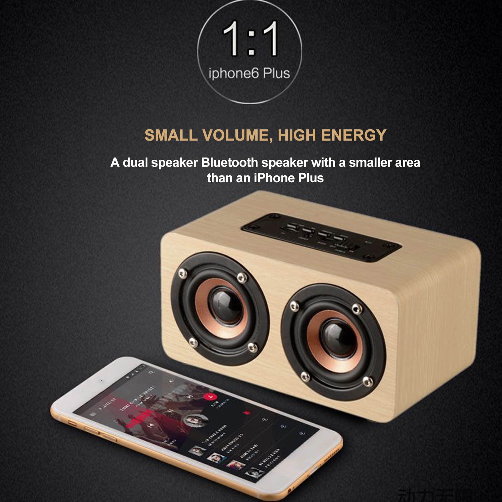 Blasgw K5 Wooden Computer, Sound Desk, Mini Gift, Small Speaker, Home Card, Wireless Bluetooth Speaker A