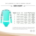 thumbnail image 5 of YUUMIN Big Girls 2 Pcs Rash Guard Sets Upf 50+ Swim Top with Bikini Brief Bathing Suit Swimwear Leaf&Green 14, 5 of 5