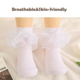 thumbnail image 4 of White Ruffle Socks Girls Socks Double Big Lace Socks Comfortable Frilly Pageant Dress Princess Style Socks Kids, 4 of 6