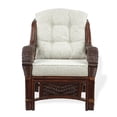 thumbnail image 4 of SK New Interiors Alexa Living Armchair Dark Walnut Color Natural Rattan Wicker Handmade Design with Cushion, 4 of 9