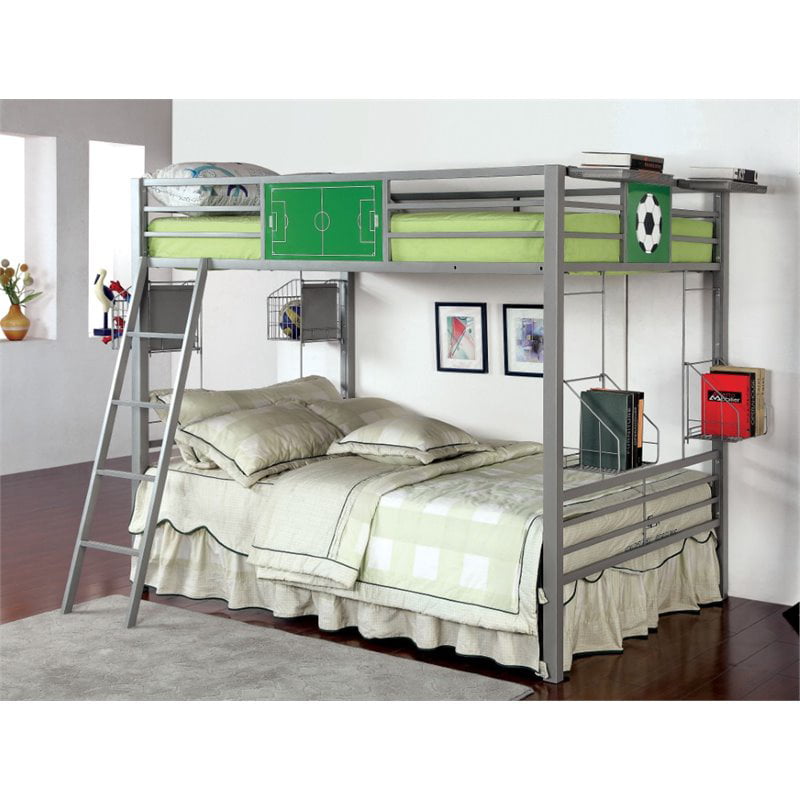 Bowery Hill Metal Full Over Bunk, Bunk Bed With Basketball Hoop And Slide