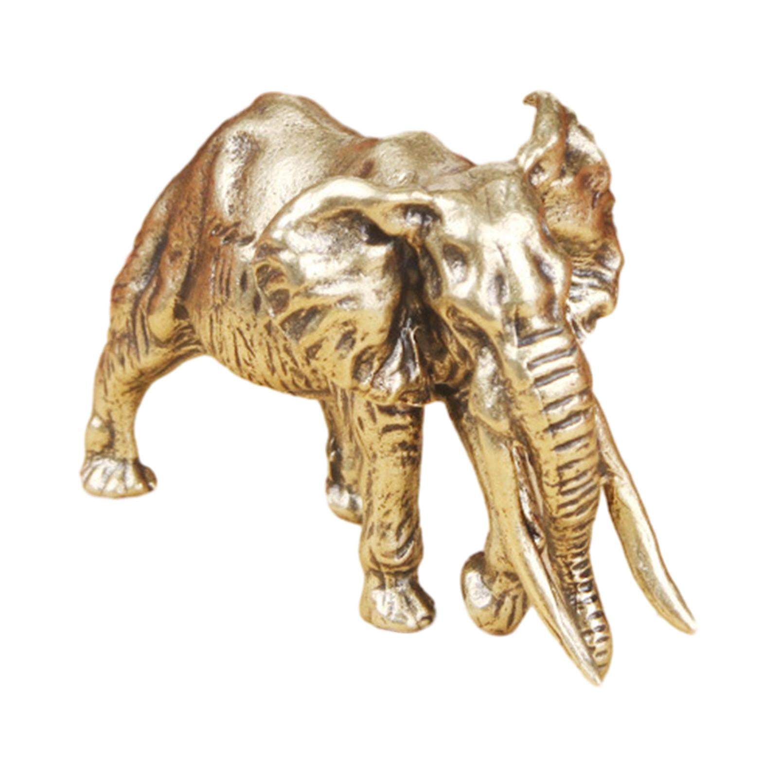 YWMJZEU Brass Elephant Statue Feng Shui Animal Figurine Decorative Collectibles Ornament