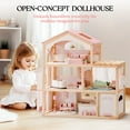 thumbnail image 4 of Robud Doll House, Wooden Dollhouse with 6 Rooms, 29-pcs Furniture Set, Working Elevator, Garage, Swimming Pool, Ideal Gift for Kids Ages 3+ (Dreamy Pink), 4 of 8