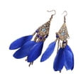 thumbnail image 2 of Feathers Earrings Long Drop Dangle Easy Matching Multicolor Classical Comfortable Modern Style Ear Pendants for Women Jewelry royal blue, 2 of 7