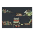 thumbnail image 1 of Doodle Cutting Board, Colorful Books Funny Glasses Cat Sitting on Bookshelf and Read with Cup of Coffee, Decorative Tempered Glass Cutting and Serving Board, in 3 Sizes, by Ambesonne, 1 of 2