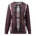 thumbnail image 4 of Chandails en Molleton pour Femmes Automne Imprimé Chat Mignon Col Rond Chandail en Molleton Manches Longues Basique Décontracté Design Épaule Tombante Chandail à Capuchon Chandail Manche Longue Femme Marron L, 4 of 4