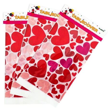 

WQQZJJ Valentine s Day Decor Disposable Rectangle Waterproof Plastic Tablecloth 71x42 Inch For Valentine s Day Anniversary Party on Clearance