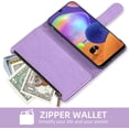 thumbnail image 4 of Phone Case for Samsung Galaxy A31 Wallet Cover with Tempered Glass Screen Protector and Flower Flip Credit Card Holder Stand Cell Accessories Glaxay A 31 4G Gaxaly 31A A315G Women Men Purple, 4 of 14