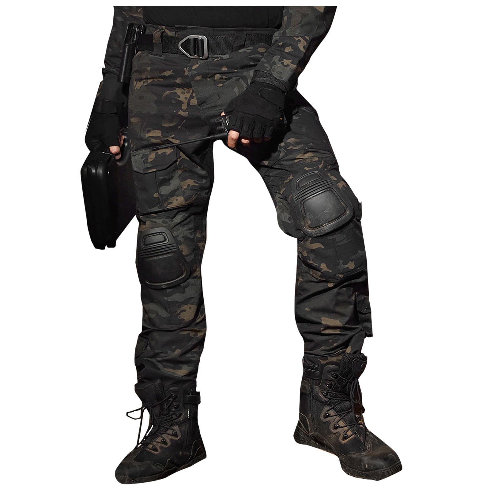  YUANBOO Khaki Casual Pants Men Military Tactical Joggers  Camouflage Cargo Pants Multi-Pocket Fashions Black Army Trousers (Color :  Grass Green, Size : 36) : ביגוד, נעליים ותכשיטים