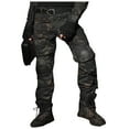 thumbnail image 4 of Juebong Men's and Big Men's Pants Outdoor Work Wear for Men Casual Button Zip Camouflage Cargo Pants Sweatpants Cropped Trousers, Black,M, 4 of 9