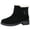 Black Boots for Women, variant on hopeusnice Women Ankle Boots With Faux Fur Lining Buckle Strap Suede Upper Low Heel For Winter Warmth And Everyday Use Black 36
