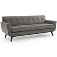 thumbnail image 2 of Modway Engage Top-Grain Leather Living Room Lounge Sofa in Gray, 2 of 5