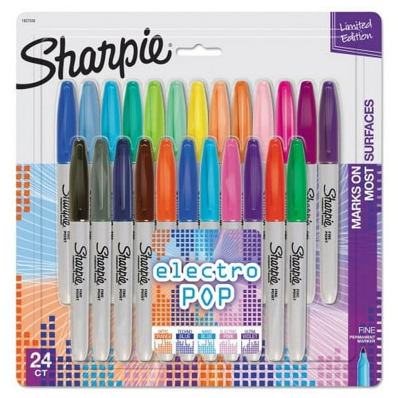 Sharpie Fine Tip Permanent Marker, Fine Bullet Tip, Assorted Colors, 24/Pack (1927350)