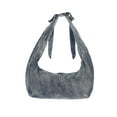 thumbnail image 2 of No Boundaries Women's Bow Hobo Bag, Blue Denim, 2 of 5