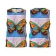 thumbnail image 2 of Gaeub Oil Painting Beautiful Butterfly Men's Mesh Basketball Jersey, Quick-Drying Sleeveless Top S-4XL, Loose Muscle Tank Top -Large, 2 of 9
