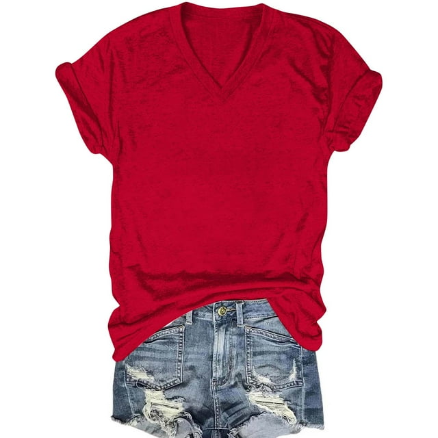 Hauts pour Femmes Zeophrasy Bas Uni Col en V Doublure Manches Courtes Transparent Moins de 5