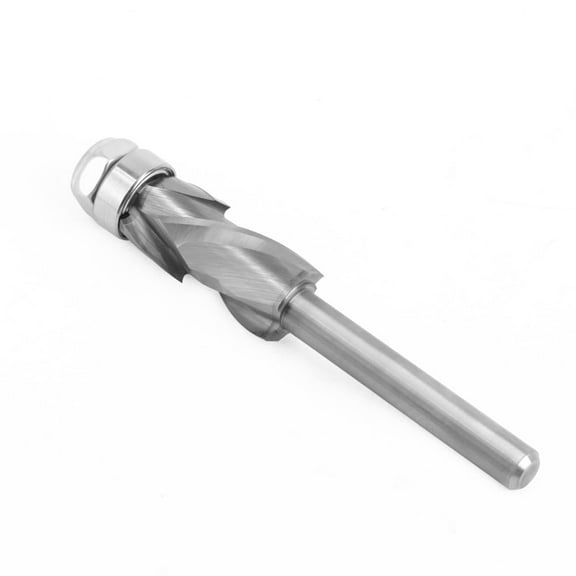 1/4" Shank Woodworking Solid Carbide CNC Router Bit Spiral Compression Top Bearing Flush Router Bit Ideal for Carving Trimming Milling