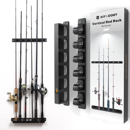 Wall Mount Fishing Rod Holders Vertical Fishing Pole Storage Rack for Garage