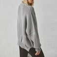 thumbnail image 4 of GERsome Women's Solid Color Knitwear Casual Long Sleeve Crewneck Pullover Side Split Sweaters Tunic Tops, 4 of 7