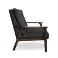 thumbnail image 6 of GDF Studio Zechariah Mid Century Fabric Tufted Club Chairs, Set of 2, Charcoal Gray and Walnut, 6 of 7