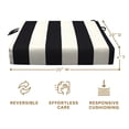 thumbnail image 6 of Cabana Stripe Black & Ivory Premium Dining Seat Cushion (2-Pack), 6 of 8