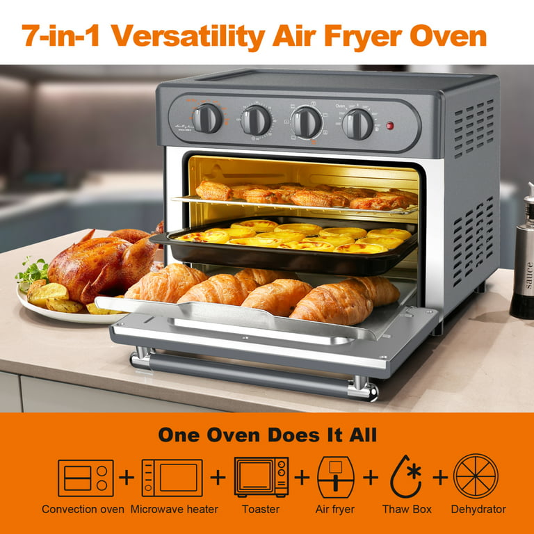 Air Fryer Toaster Oven Combo, 24 QT Large Air Fryer, 7-in-1