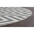 thumbnail image 2 of 8ft Round Water Resistant, Large Indoor Outdoor Rugs for Patios, Front Door Entry, Entryway, Deck, Porch, Balcony | Outside Area Rug for Patio | Gray, Chevron | Size: 7'10'' Round, 2 of 4