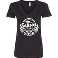thumbnail image 3 of Inktastic Senior Class of 2026 in White with Graduation Cap Women's V-Neck T-Shirt, 3 of 5