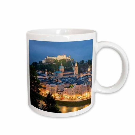 3drose, Hohensalzburg Fortress, Cathedral, at Dusk, Salzburg, Austria, 11oz Mug