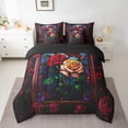 thumbnail image 2 of Homewish Romantic Rose Flwoer Twin Bedding Sets 7-Piece, Bohemian Western Plant Bedding Comforter Set, Teens Adult Female Reversible Sheet Sets, Lightweight Room Decor, 2 of 7