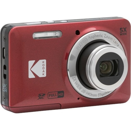 Kodak PIXPRO Friendly Zoom FZ55-RD Appareil photo numérique 16 MP avec zoom optique 5X, grand angle 28 mm et écran LCD 27 (rouge)