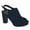 Blue, variant on Women's Peep Toe Sandals Block High Platform Heels with Buckle Strap Slingback Casual Daily Date Outfit Shoes Size 9 Blue