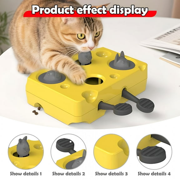 BESTSKY Interactive Treat Puzzle Cat Toy, Cat Treat Food Dispenser Toy, Funny Slow Eating Puzzle Feeder for Indoor Cats Pet Training