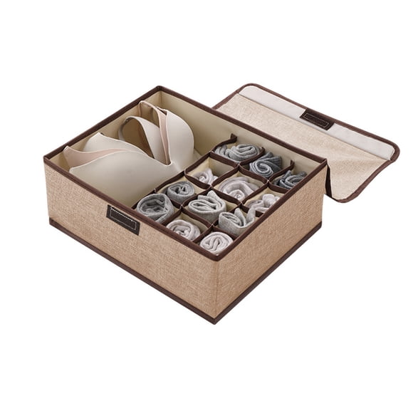 Messenger Bag for Women Sock Underwear Storage Case with Lid-17/13 Cells Fabric Divider Drawer Organizer-Foldable Closet Storage Boxes for Socks- Bras-Ties- Towels- Scarves School Bags for Girls