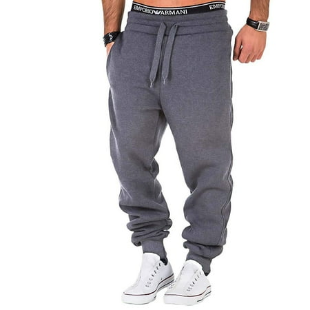 FINELOOK Male Sports Pants, Loose Fit Outdoor Jogging Drawstring Track ...