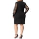 thumbnail image 4 of Vestidos formales de talla grande para mujer Agnes Orinda, con escote en V profundo, envoltura falsa, mangas largas transparentes con flores, midi, para fiestas y trabajo, 1X negro, 4 of 8