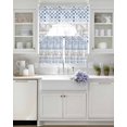 thumbnail image 3 of Blue Plaid Farmhouse Swag Curtains for Living Room/Bedroom Windows, Watercolor Cute Country Pigs Checkered Kitchen Curtains and Valances Set 36 Inch Length, Swags Valance Curtain Panels, 3 of 5