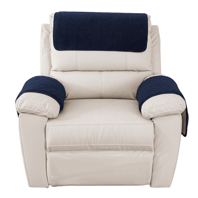 Garayma 3 Pcs Recliner Covers Armrest Covers with Storage Pockets Headrest Cover Armchair Slipcovers Sofa Recliner Protector Red