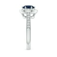 thumbnail image 3 of Angara Natural 1.6 Ct. Blue Sapphire with Diamond Halo Ring in 14K White Gold for Women (Ring Size: 3.5), 3 of 10