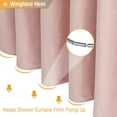 thumbnail image 5 of Thick Imitation Linen Shower Curtain Luxury Waterproof Bathroom Bath Curtains Solid Color for Bathtub Bathing Cover with Hooks (Apricot-white hooks,W180xH200cm), 5 of 7