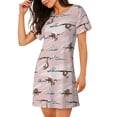 thumbnail image 2 of Fuzoiu Cloud Sloth Print Women Nightgowns, Soft Comfy Lightweight Short Sleeves Sleepwear,Crew Neck Loungewear, 2 of 6