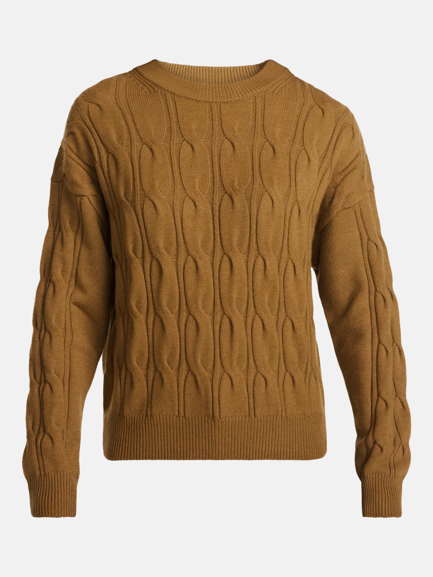 Scenario Women's Crewneck Cable Knit Mid-weight Sweater, Sizes XS-XXXL