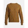 thumbnail image 6 of Scenario Women's Crewneck Cable Knit Mid-weight Sweater, Sizes XS-XXXL, 6 of 6