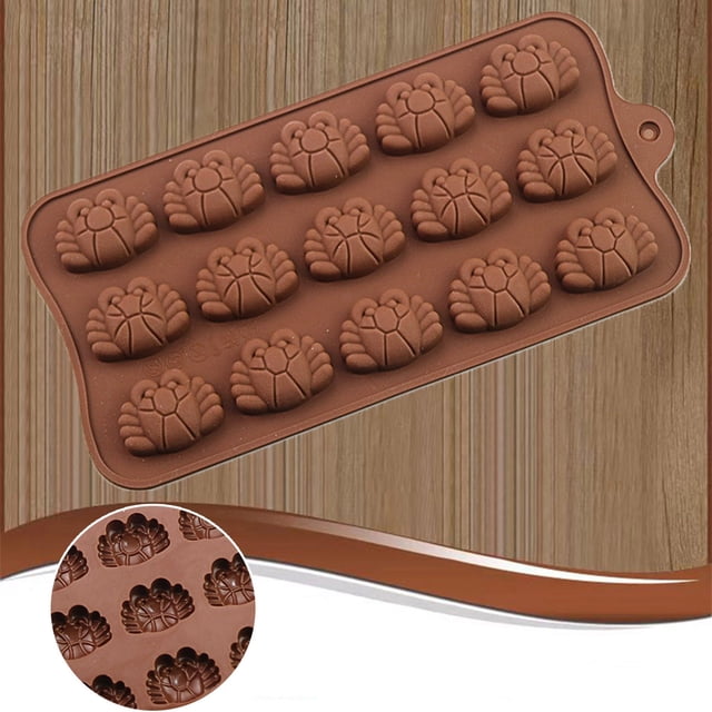 Moldes de chocolate con forma de cangrejo para decorar pasteles y dulces, juego de 15 piezas, silicona de grado alimenticio, no tóxicos, fáciles de limpiar, para repostería casera,