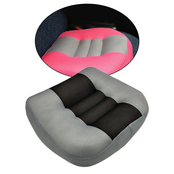 Cojín de asiento de coche de elevación Cojín de asiento de coche, cojines de asiento de coche de malla transpirable portátil para adultos Gris